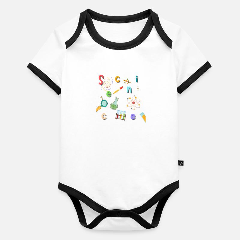 Science coloré Body Bébé bio contrasté manches courtes