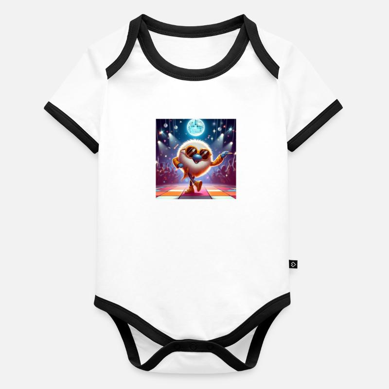 Pizza wuschle Baby Bio-Kurzarm-Kontrastbody