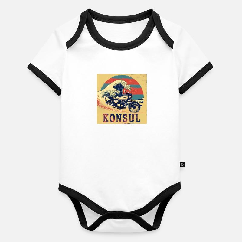 KraftFahrKonsul "The Wave" Baby Bio-Kurzarm-Kontrastbody
