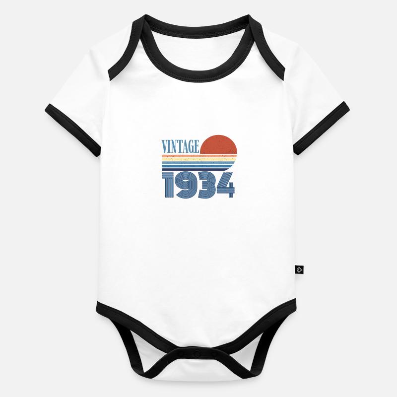 vintage 1934 Body Bébé bio contrasté manches courtes