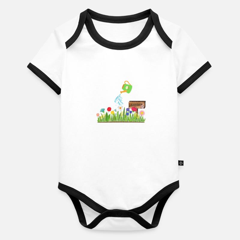 JARDIN Body Bébé bio contrasté manches courtes