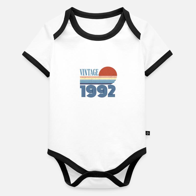 vintage 1992 Body Bébé bio contrasté manches courtes