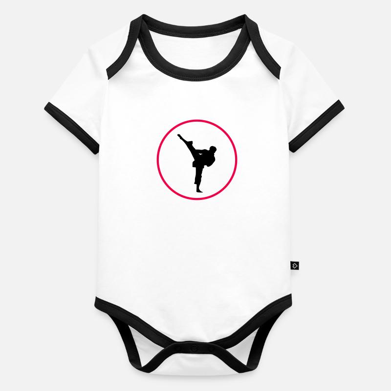 Logo de karaté Body Bébé bio contrasté manches courtes