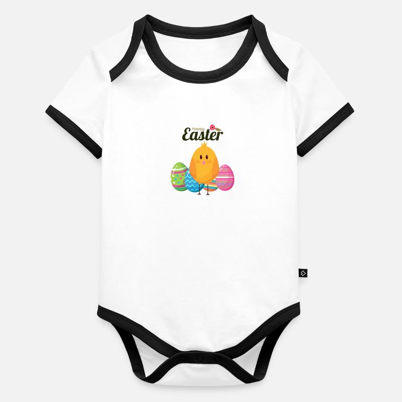 Happy Easter Organic Baby Contrasting Bodysuit