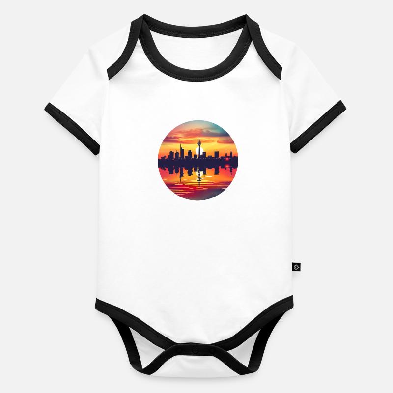 Dusseldorf Skyline Organic Baby Contrasting Bodysuit