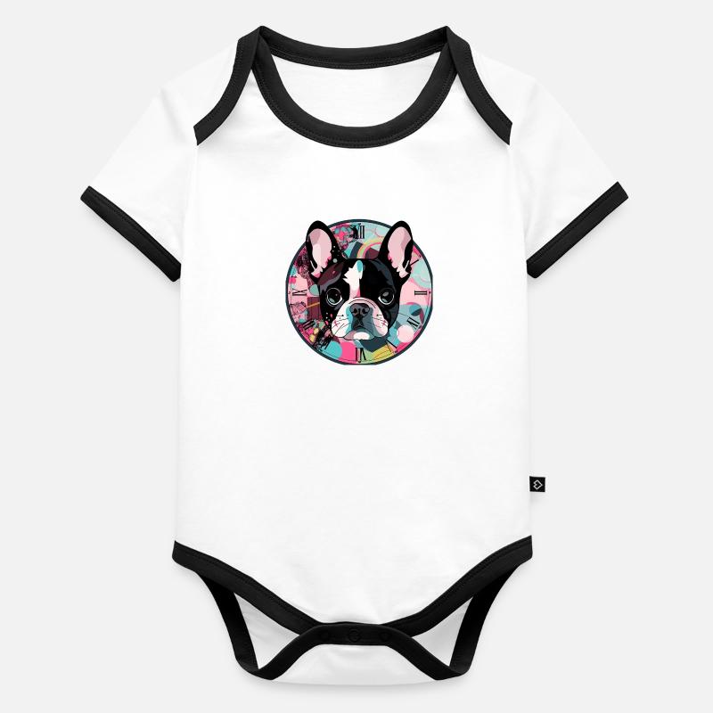Mon petit toutou Body Bébé bio contrasté manches courtes