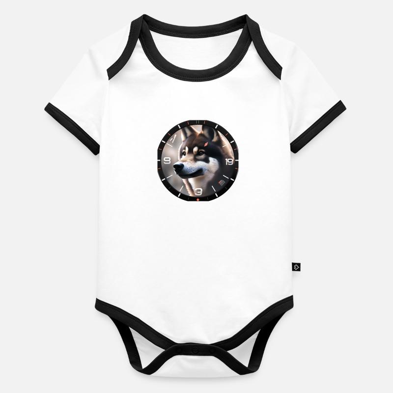 Blick in die Ferne Baby Bio-Kurzarm-Kontrastbody