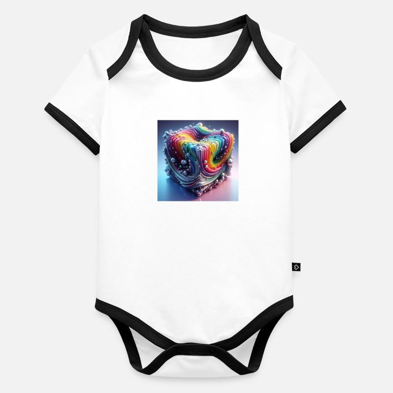 Cubodimensionnel Body Bébé bio contrasté manches courtes