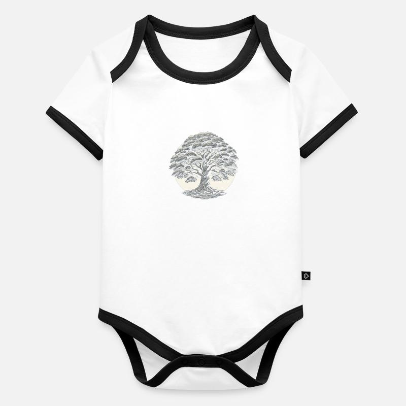 Arbre de la sagesse éternelle Body Bébé bio contrasté manches courtes