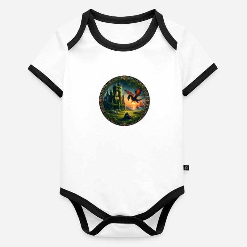 Dragon Castle Organic Baby Contrasting Bodysuit