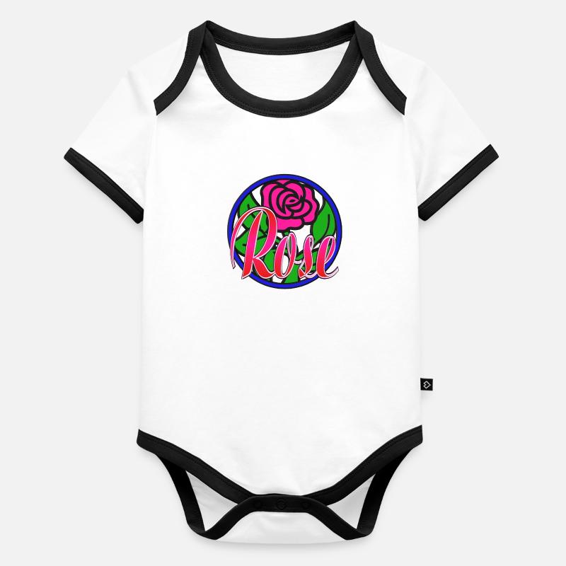 rose Baby Bio-Kurzarm-Kontrastbody