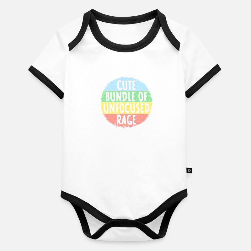 Funny Cute Bundle Of Unfocused Rage Rainbow Goth Organic Baby Contrasting Bodysuit