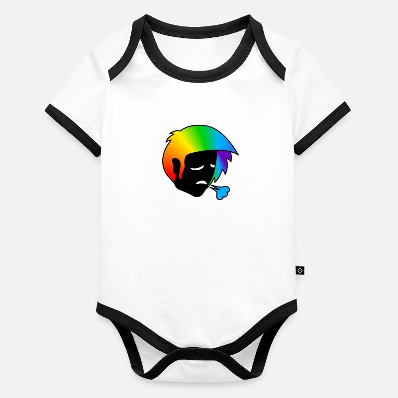 Triste à bout de souffle : Sticky Queer Pride Body Bébé bio contrasté manches courtes
