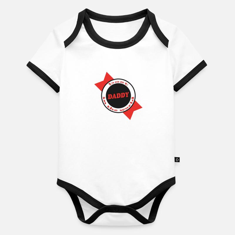 Der beste Papa Baby Bio-Kurzarm-Kontrastbody