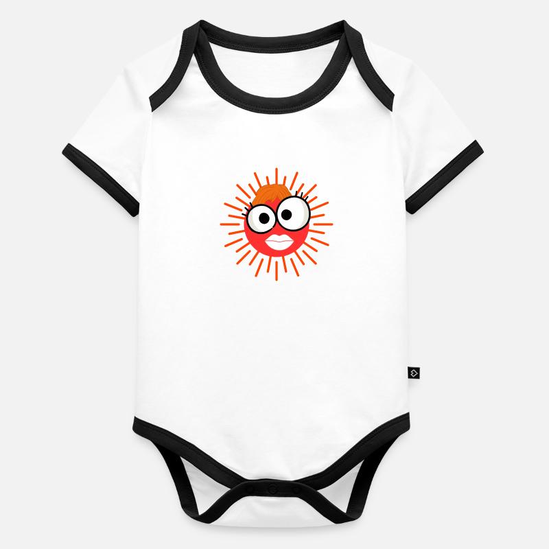 Madame soleil Body Bébé bio contrasté manches courtes