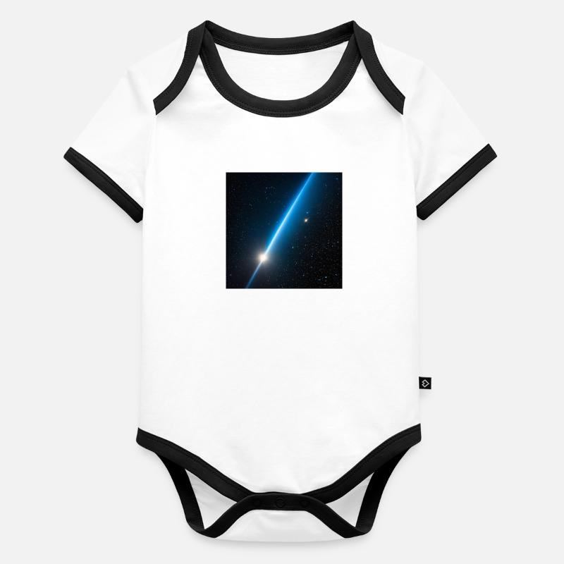 Laser im Weltall Baby Bio-Kurzarm-Kontrastbody