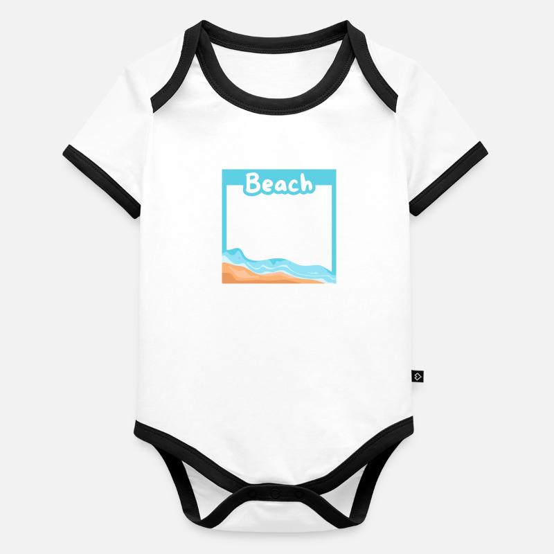 Dream beach in a setting Organic Baby Contrasting Bodysuit