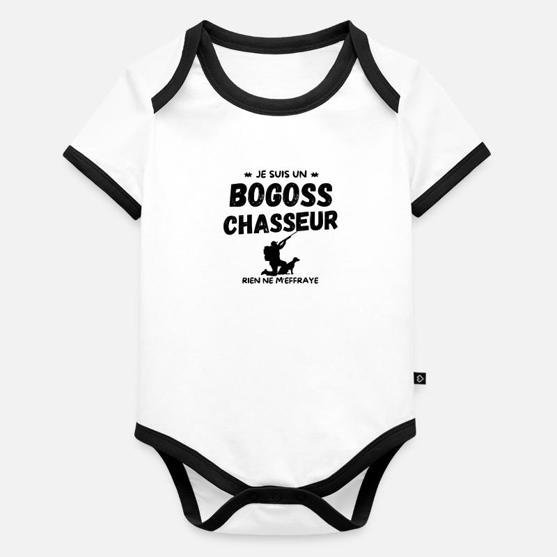 BOGOSS CHASSEUR Body Bébé bio contrasté manches courtes