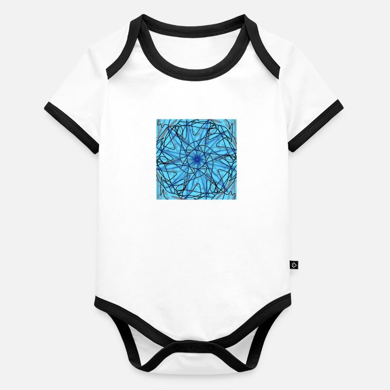 étoile bleue abstraite Body Bébé bio contrasté manches courtes