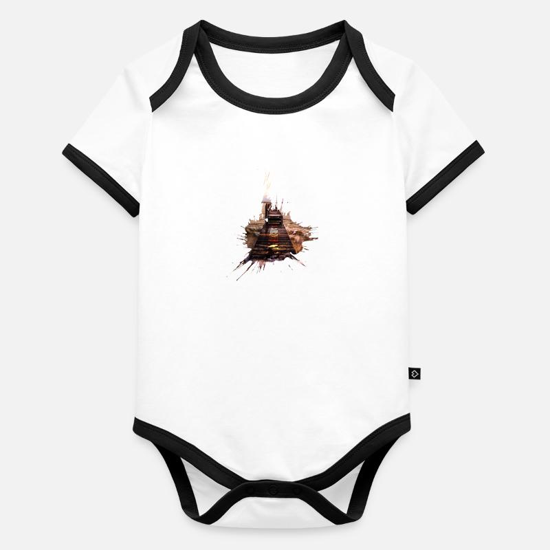 Holzdock - Warnung Baby Bio-Kurzarm-Kontrastbody