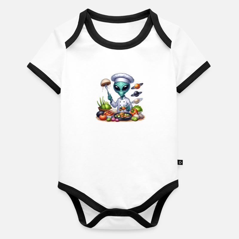 Alien Koch Body Bébé bio contrasté manches courtes