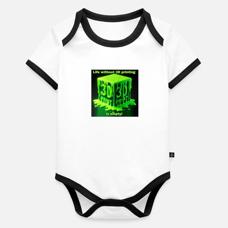 Impression 3D Motif 2 Body Bébé bio contrasté manches courtes