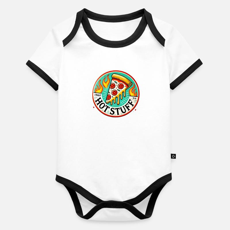 Hot Stuff Pizza Baby Bio-Kurzarm-Kontrastbody