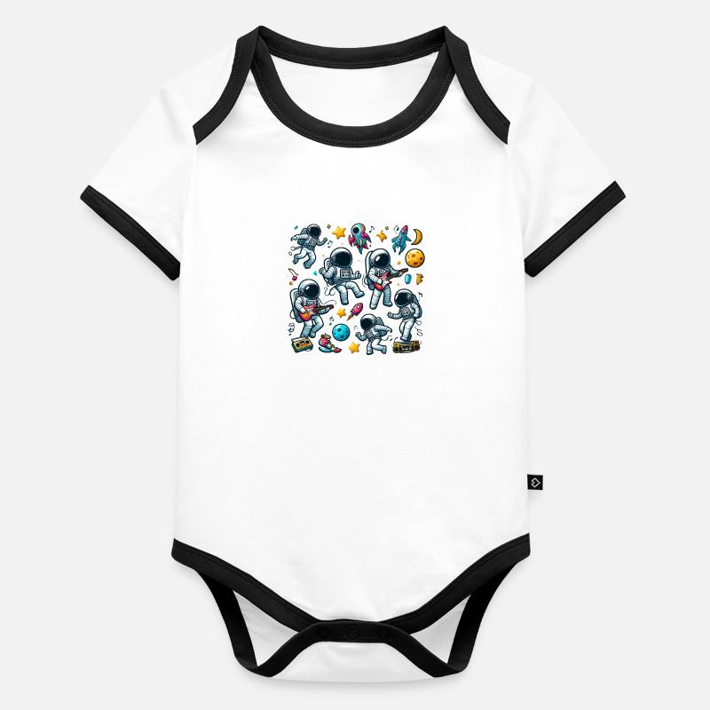 Stylized Astronaut Organic Baby Contrasting Bodysuit
