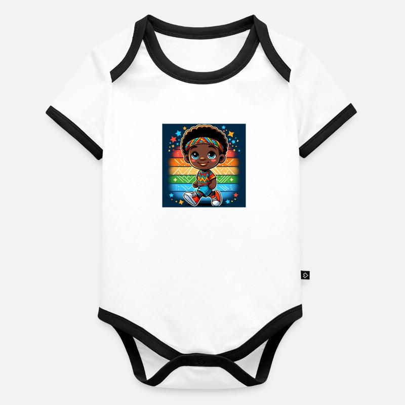 La liberté Body Bébé bio contrasté manches courtes
