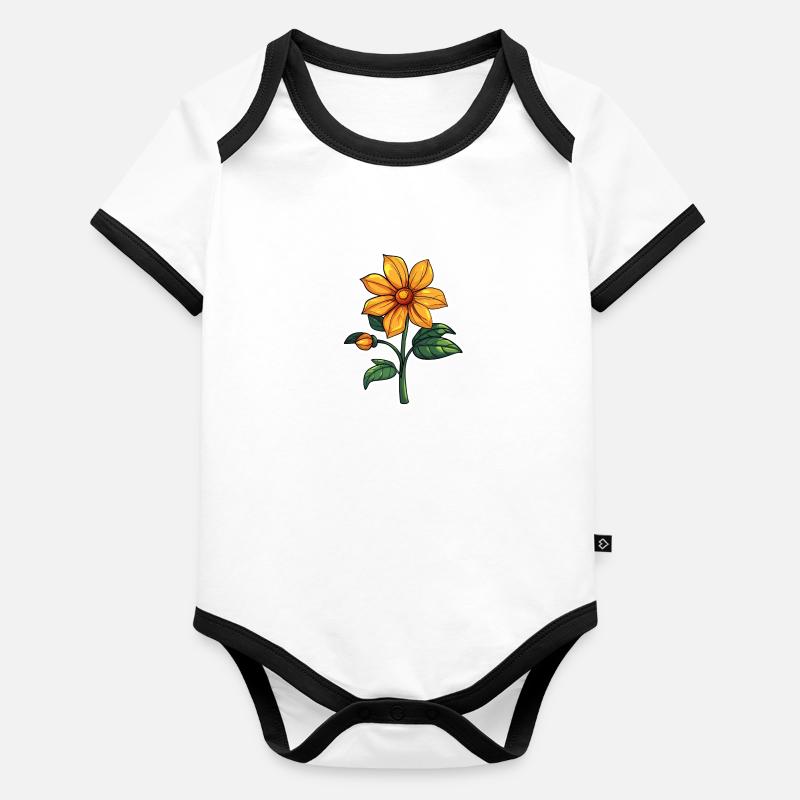 Blumen Baby Bio-Kurzarm-Kontrastbody