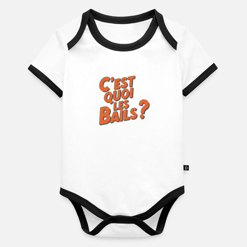 C'est quoi les bails ? Body Bébé bio contrasté manches courtes