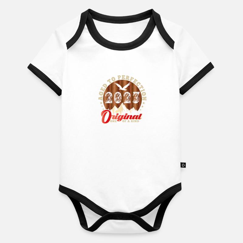 Ikonisches Jubiläum 2023 Baby Bio-Kurzarm-Kontrastbody