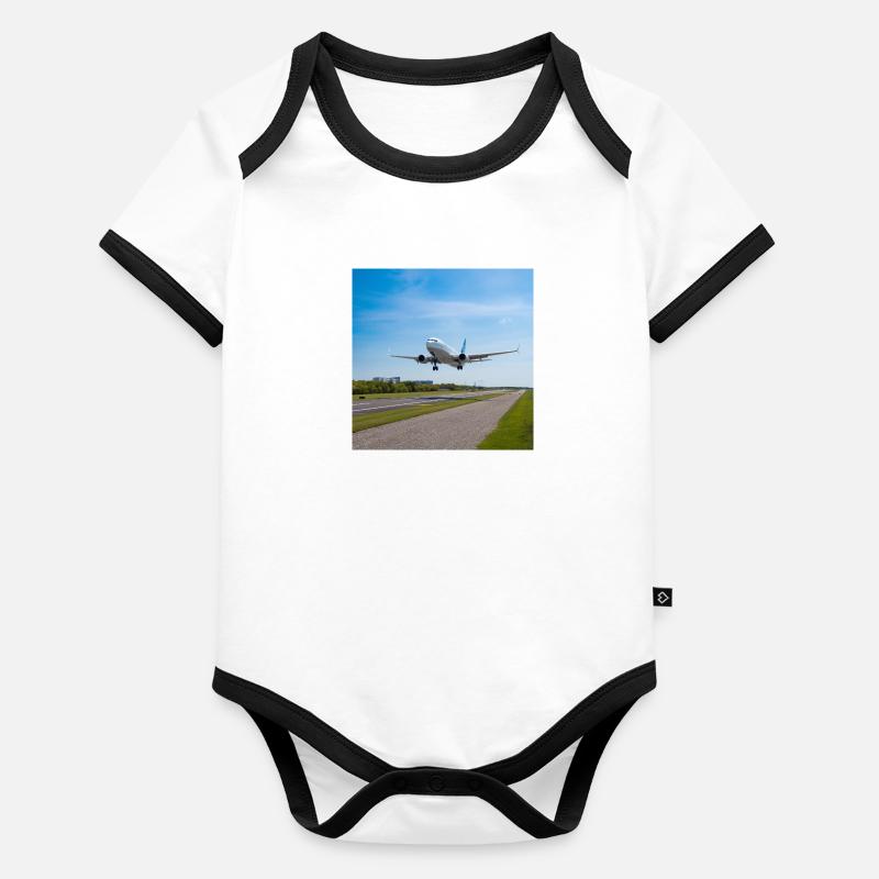 Avion Body Bébé bio contrasté manches courtes