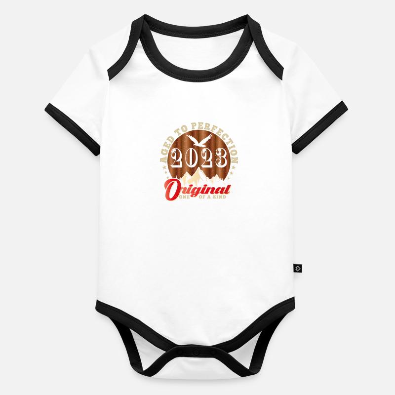 Ikonisches Jubiläum 2023 Baby Bio-Kurzarm-Kontrastbody