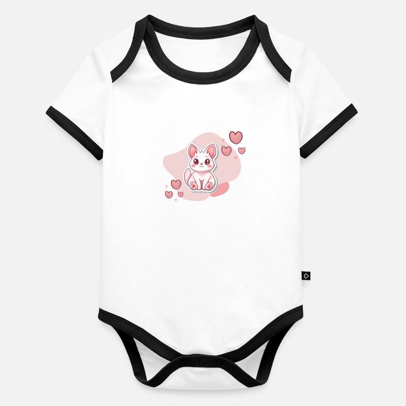 Lapin Kawaii Body Bébé bio contrasté manches courtes