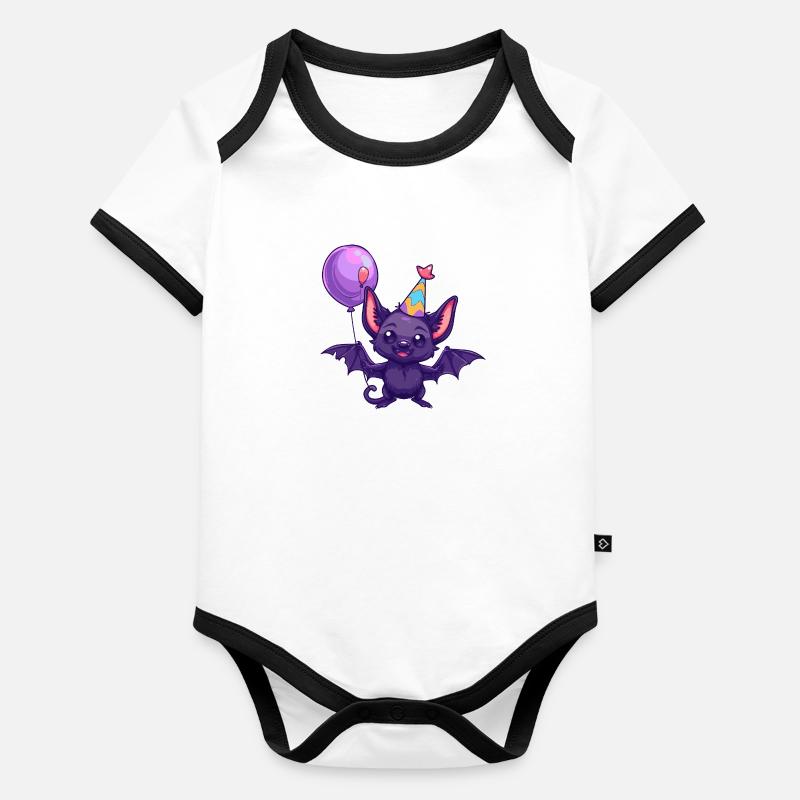 Chauve-souris Anniversaire Bébé Body Bébé bio contrasté manches courtes