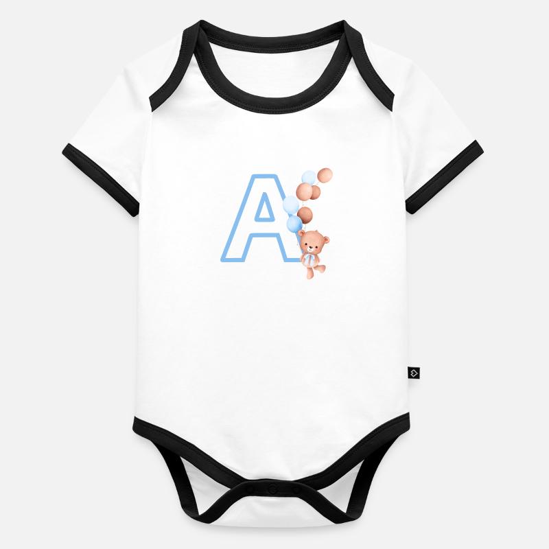 Letter to Blue Bear Organic Baby Contrasting Bodysuit