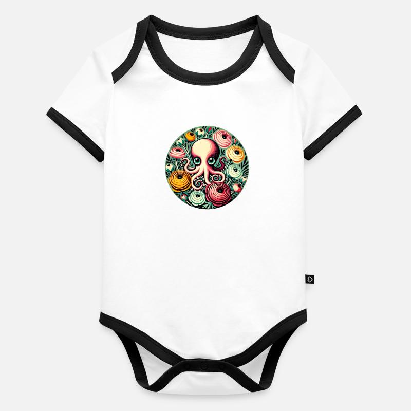 Krake Baby Bio-Kurzarm-Kontrastbody