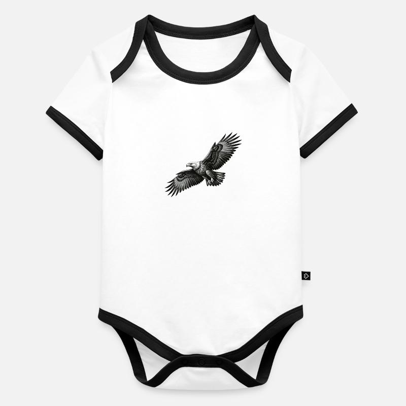Seeadler im Flug - ein Symbol der Freiheit Baby Bio-Kurzarm-Kontrastbody