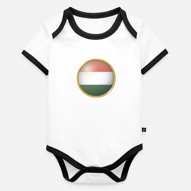 Ungarn Emblem Baby Bio-Kurzarm-Kontrastbody