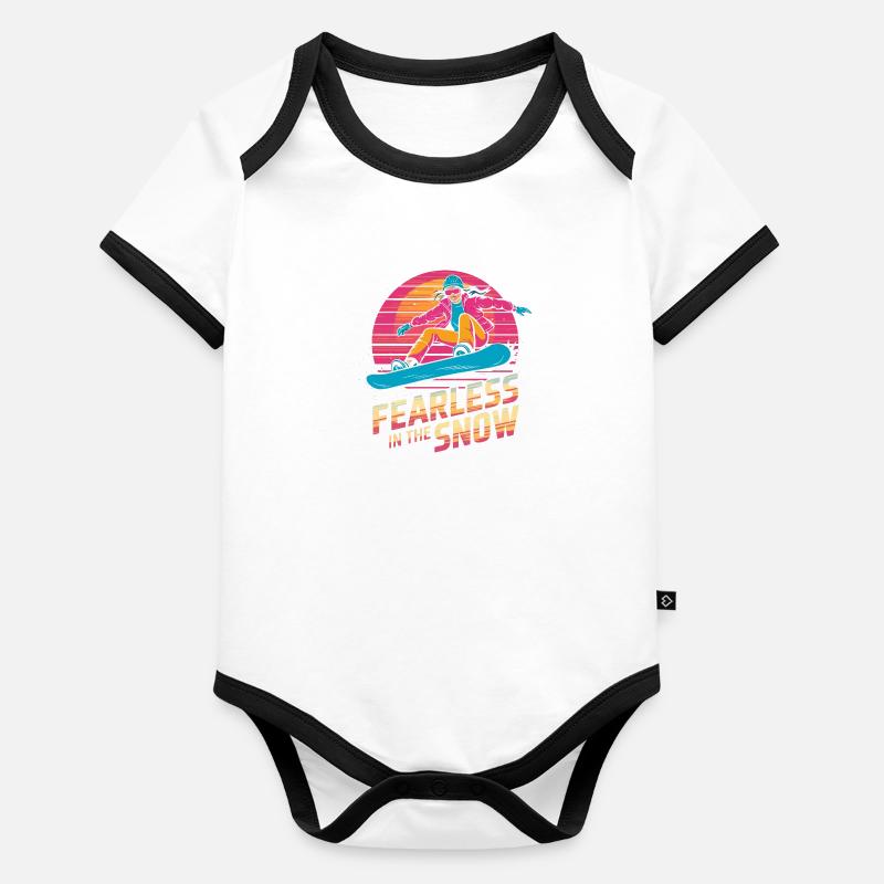 Furchtlos im Schnee Baby Bio-Kurzarm-Kontrastbody
