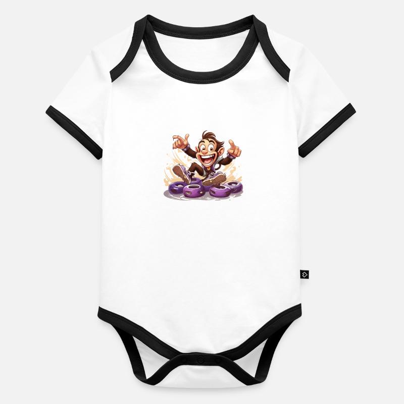 The Caffeine Roller Organic Baby Contrasting Bodysuit