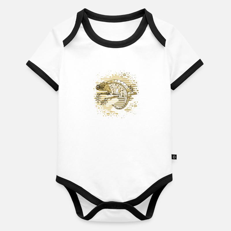 Chamäleon Baby Bio-Kurzarm-Kontrastbody