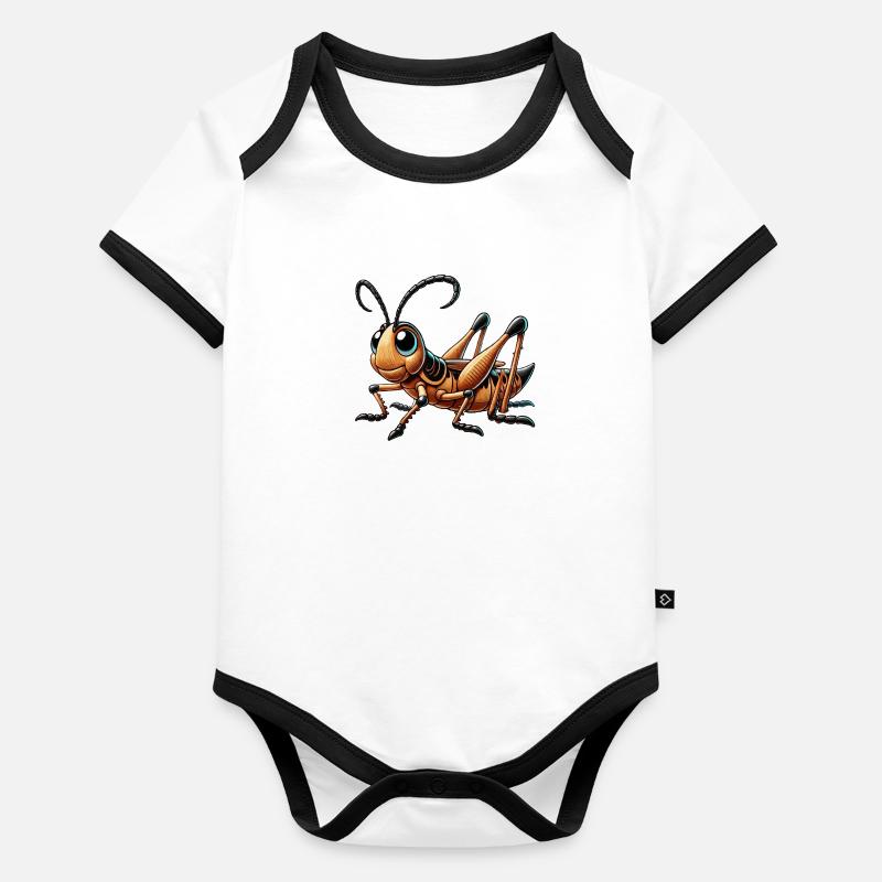 Sauterelle Body Bébé bio contrasté manches courtes