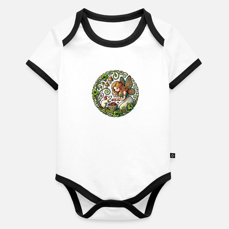 Fée Souris Body Bébé bio contrasté manches courtes