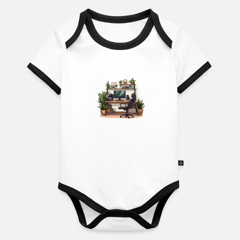 Wohlbefinden Baby Bio-Kurzarm-Kontrastbody
