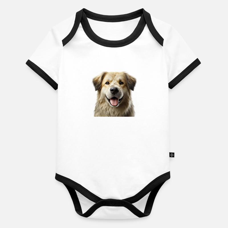 Chien Body Bébé bio contrasté manches courtes