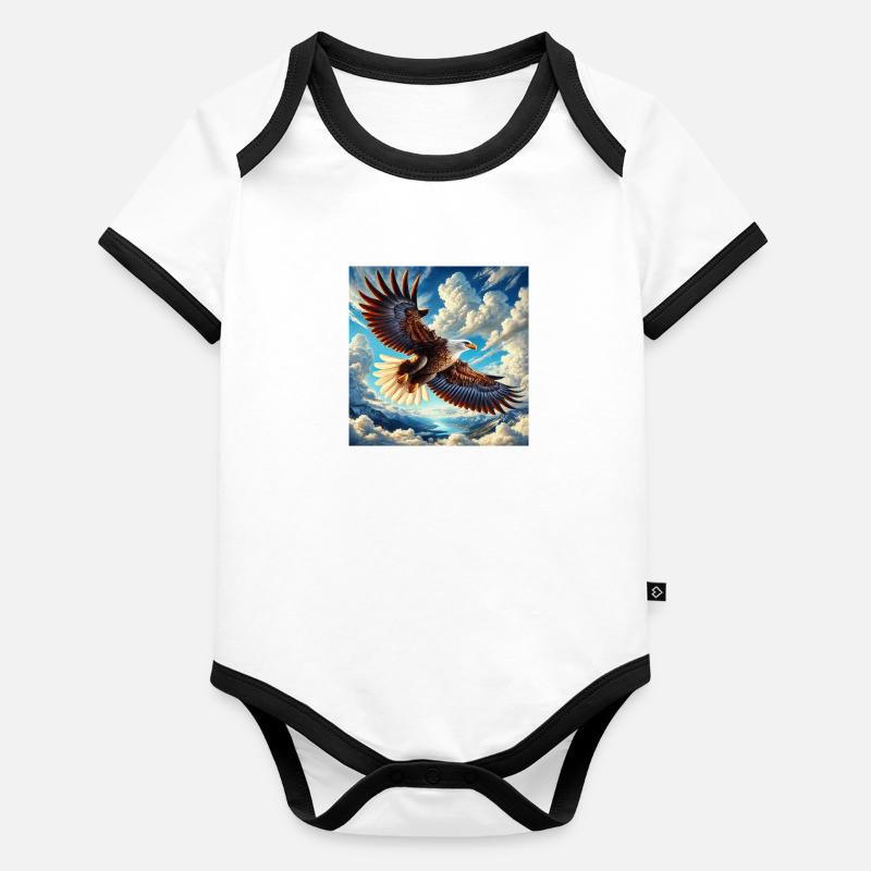 Aigle majestueux Body Bébé bio contrasté manches courtes