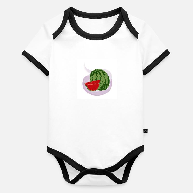 Rote Wassermelone Baby Bio-Kurzarm-Kontrastbody