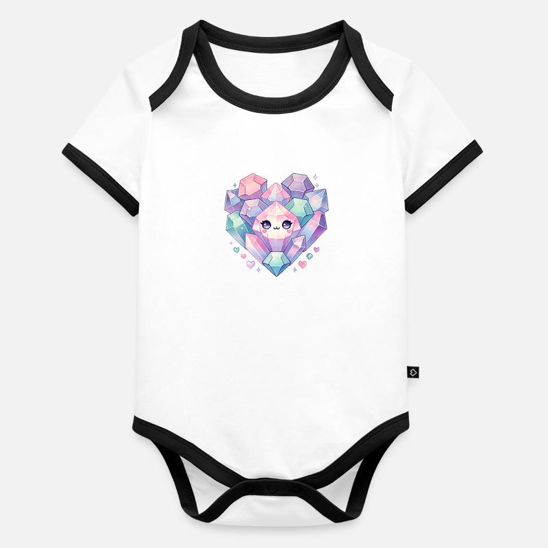 Cristaux Body Bébé bio contrasté manches courtes